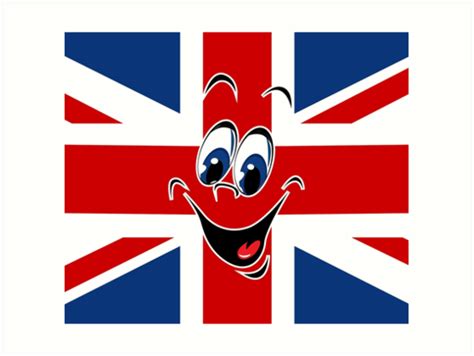 Union Jack Uk Flag Smiley Face Emotion Emoticon Art Prints By