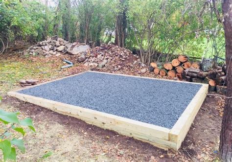 Fill the hole with pea gravel so you have a flat surface. This beautiful gravel base was installed in a backyard ...