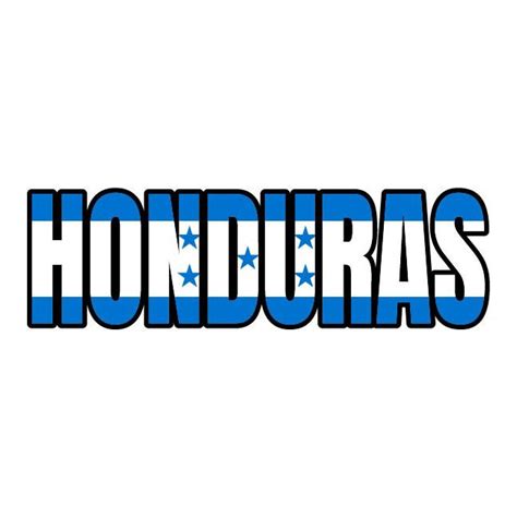Honduras Bandera Texto Palabra Arte Isla Vector Eps Dxf Etsy México
