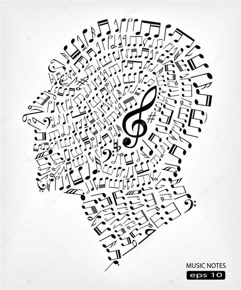 Music Notes Abstract Vector Head Stock Vector Image By ©donscarpo 82404620