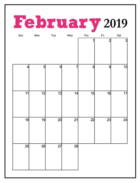 Kalendar February 2019 Planner Sue Mills