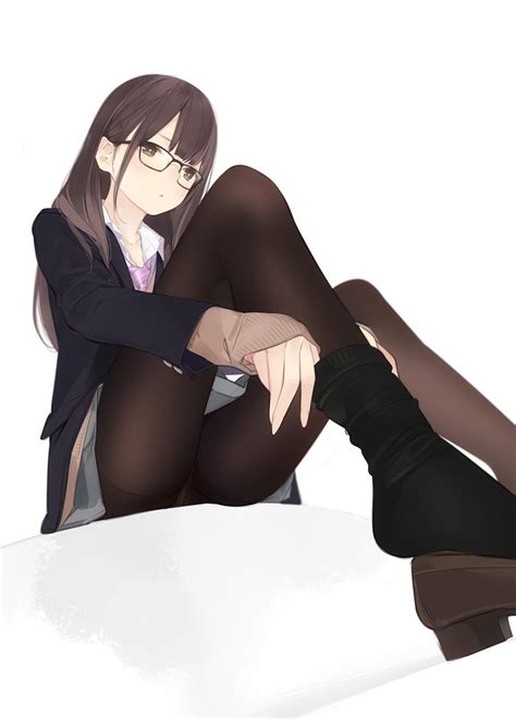 Safebooru 1girl Adjusting Clothes Adjusting Legwear Ama Mitsuki Bangs