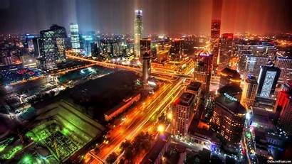 Beijing Night Cities Streets China Evening Desktop