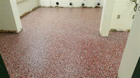 Nc State Red And Black Flake Epoxy Floor Witcraft Decorative Concrete