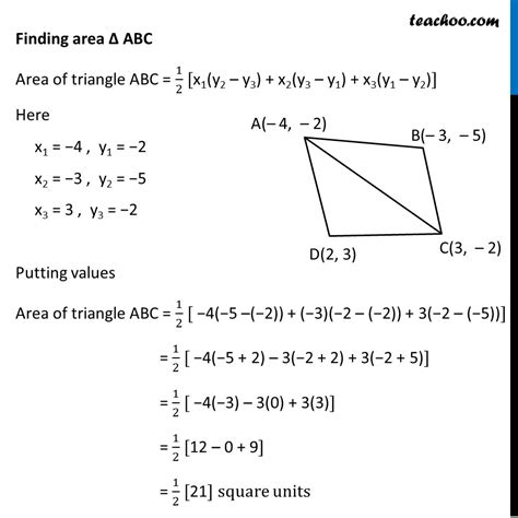 Question 4 Find Area Of Quadrilateral Whose Vertices Are