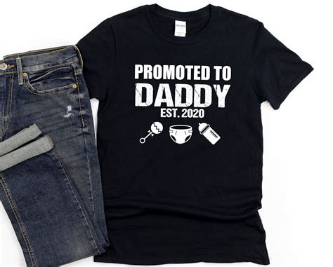 Promoted To Daddy Shirt Funny New Dad Gift Baby Etsy In Funny