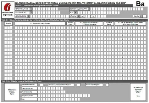 Ba Bs Mutabakat Formu Örneği Excel Çeşitli Örnekler