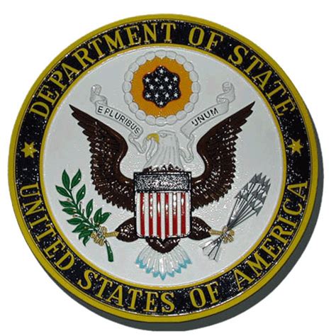 Us Department Of State Dos Seal And Emblem Wooden Plaque