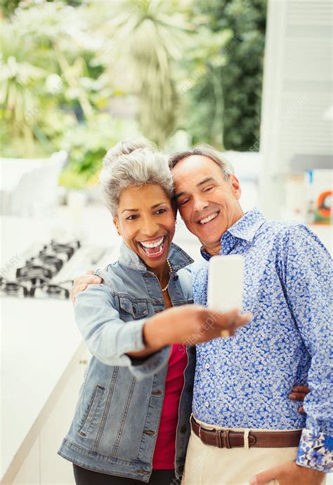 Enthusiastic Mature Couple Taking Selfie Stock Image F0167477 Science Photo Library