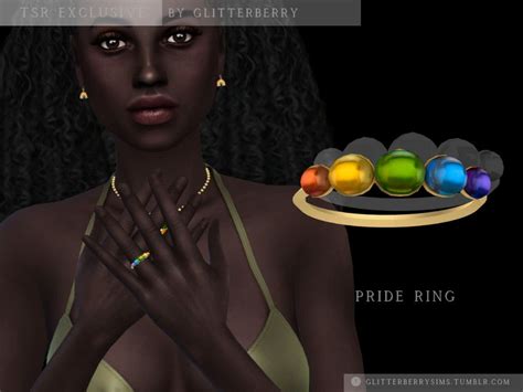Sims 4 — Pride Ring By Glitterberryfly — A Pride Ring That Is On The
