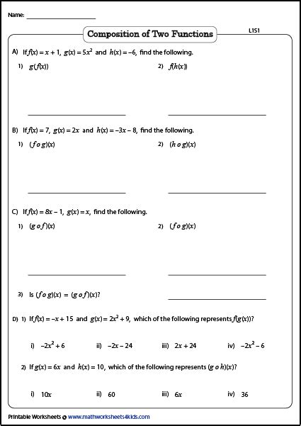 Basic Function Tables Independent Practice Worksheet Answer Key