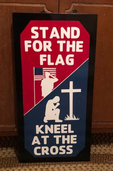 Stand For The Flag Kneel At The Cross Wall Plaque 1x2 Etsy Ireland