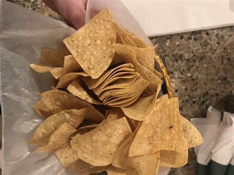 Perfectly Layered Tortilla Chips At A Mexican Restaurant R