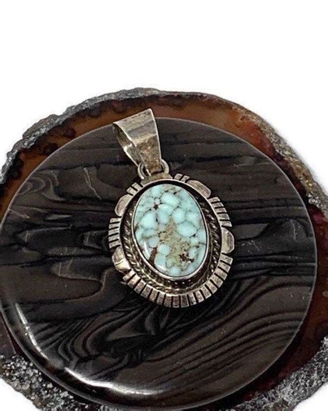 Vintage Navajo Signed RCC Turquoise Sterling Silver Pendant Etsy
