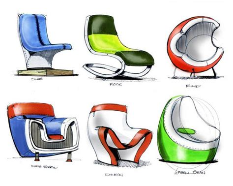 Six Different Types Of Modern Chairs In Various Colors