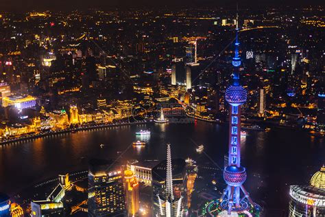 俯瞰上海城市夜景高清图片下载 正版图片500537824 摄图网