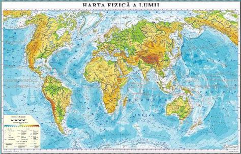 Harta Fizică A Lumii 1400x1000 Mm Eduvoltro