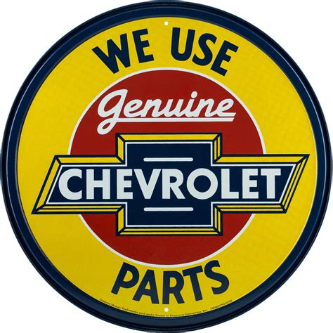 Genuine Chevrolet Parts Round Vintage Tin Sign Ebay