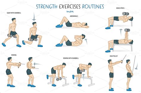 Strength Exercise Routine ~ Illustrations On Creative Market