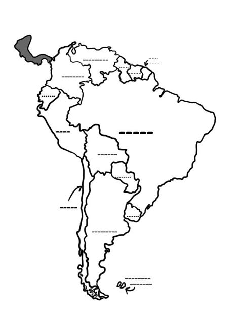 The fifth largest country in the world coloring page. South America Map Black and White | South america map, Coloring pages, Disney coloring pages