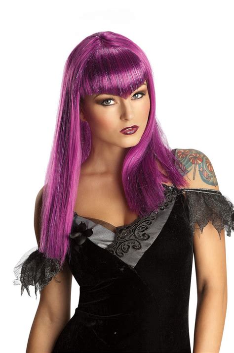 Glitter Vamp Vampiress Goth Gothic Vampire Wig Adult Womens Costume