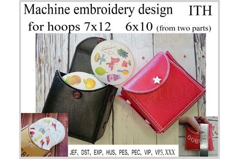 In The Hoop Blank Folded Card Holder Embroidery Machine Design Kits