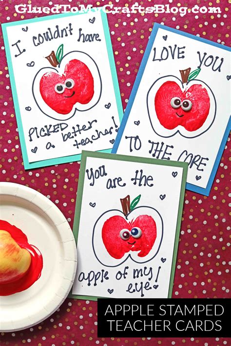Apple Stamped Teacher Appreciation Cards