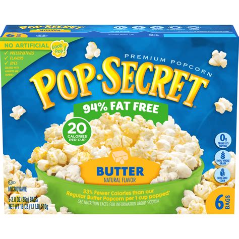 Pop Secret Popcorn 94 Fat Free Butter Microwave Popcorn 3 Oz Sharing