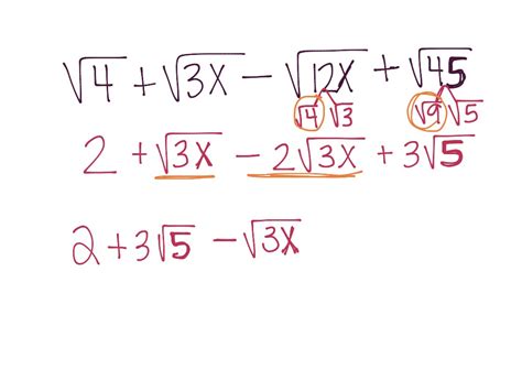 Adding And Subtracting Radicals Math Algebra Showme