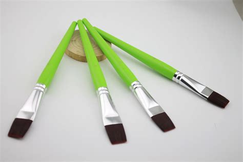 Atisse 5pcslot Nylon Oil Paint Brush Flat Painting Brush For Oil