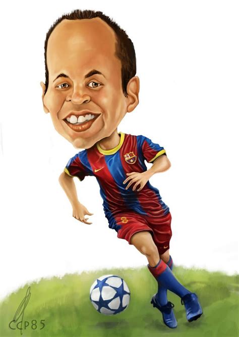 Andres Iniesta Photo Caricature Funny Art Famous Cartoons