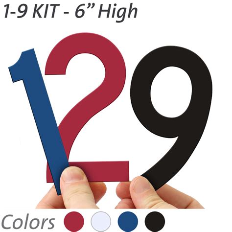 6 Inch Die Cut Magnetic Number Kit In 4 Color Options Sku Nl Mg 6 09kit