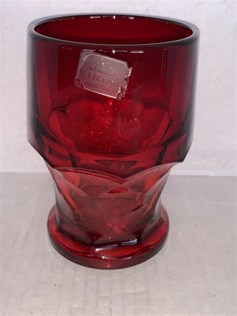 Vintage Viking Ruby Red Georgian Honeycomb Juice Glass 5 New