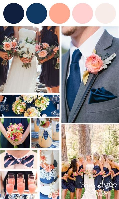 Coral Peach And Navy Blue Wedding Theme Theme Image