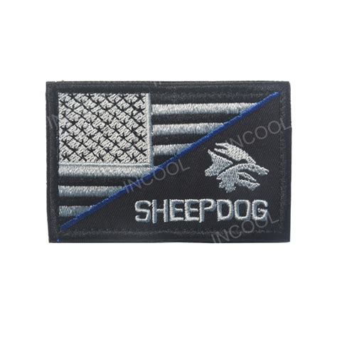 Buy 50 Pcs Embroidery Patch Sheepdog Thin Blue Line Us