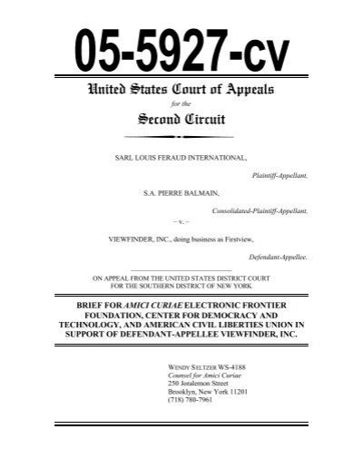 United States Court Of Appeals Second Circuit Electronic Frontier