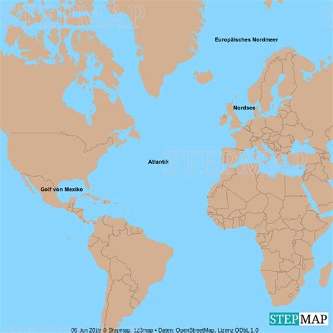 Als meeresströmungen (engl.current, strom) bezeichnet man die systemimmanenten waagerechten und senkrechten transporte von wassermassen in dem weltmeer bzw. StepMap - golfstrom - Landkarte für Welt