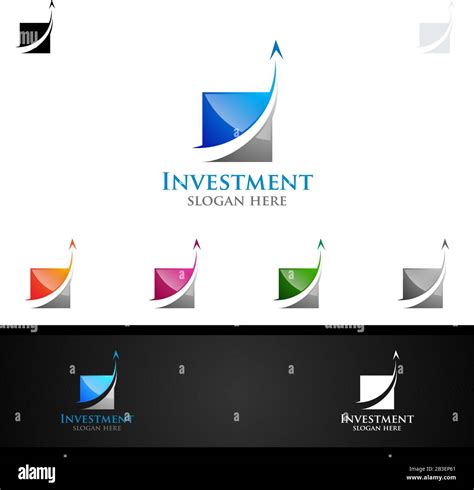 Investment Marketing Financial Advisor Logo Design Template Icon Stock