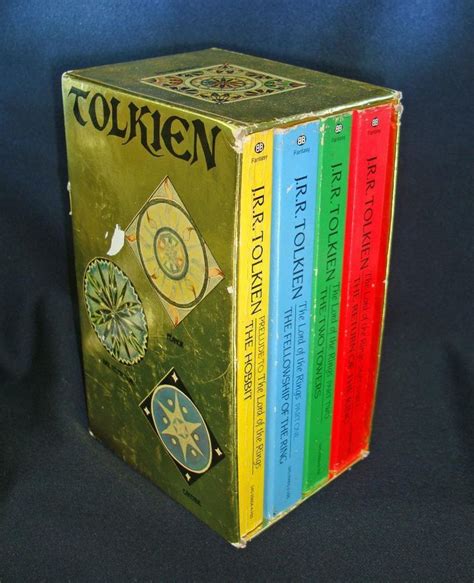 Lord Of The Rings Hobbit Gold Box 4 Book Set Jrr Tolkien Silver