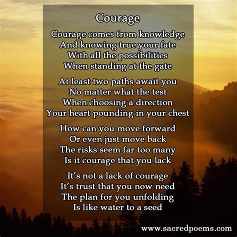 Inspirational Poems Poems Courage Quotes