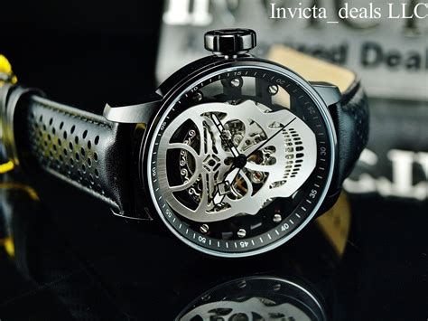 Invicta S1 48mm Skull Ghost Rider Mechanical Skeletonized Silver Dial