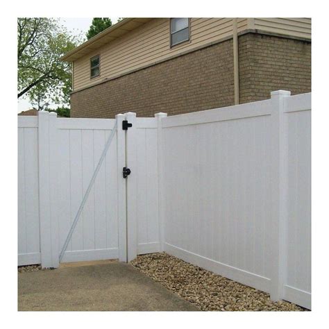 A complete railing system with options including square, turned, round metal, belly, glass balusters and glass panel. Weatherables Pembroke 3.5 ft. W x 6 ft. H White Vinyl Privacy Fence Gate Kit-SWPR-T&G11.3-6X42.5 ...