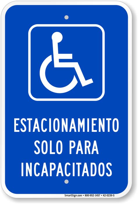 See more ideas about disability, park, parking signs. Spanish Parking Only For Disabled Sign with Symbol, SKU ...