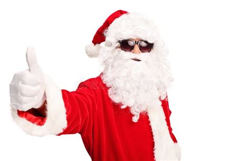 Cool Santa With Sunglasses Giving A Thumb Up Stock Image Image Of