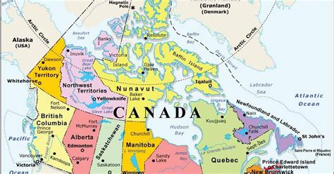 Canada Mapa Pol Tico Y F Sico