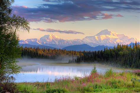 Denali By Mike Criss “view Of Mt Mckinley With Misty Lake Talkeetna