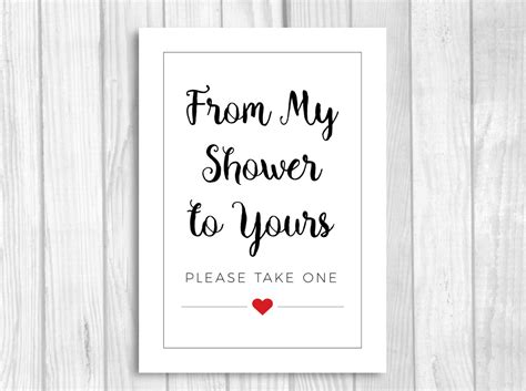 From My Shower To Yours Favors Please Take One 5x7 Or 8x10 Etsy