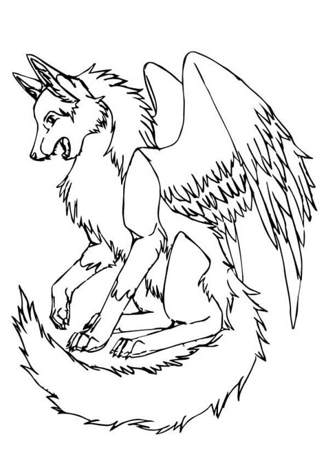Anime Wolf With Wings Coloring Pages Boyle Quand1980