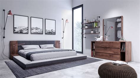 Nova Domus Jagger Modern Dark Grey And Walnut Bedroom Set