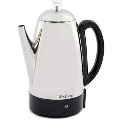 West Bend 54159 Classic Stainless Steel Electric Coffee Percolator With Heat Resistant Handle